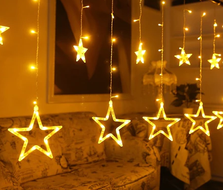 Cascata Estrela Natalina 138 LEDs - 2,5m com 8 Funções