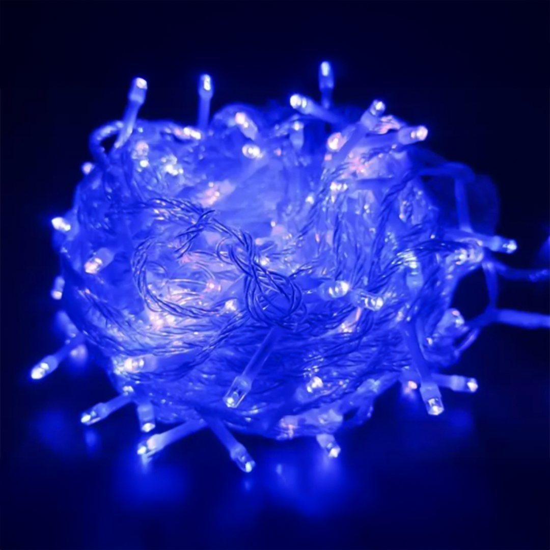 Pisca-Pisca de Natal 10m 100 LEDs 220V – 8 Funções com Fio Transparente
