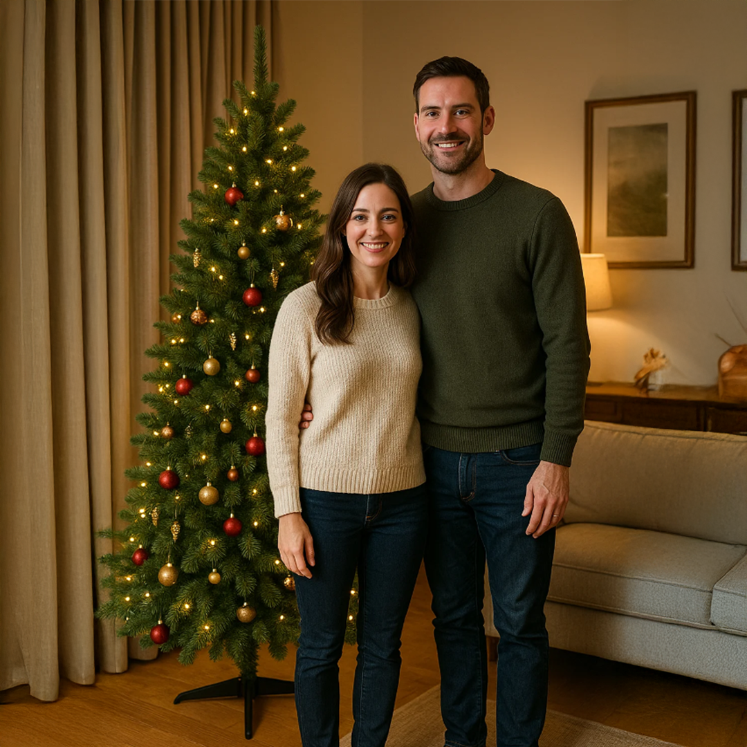 Árvore de Natal 1,80m - 350 Galhos - Base de Ferro Premium