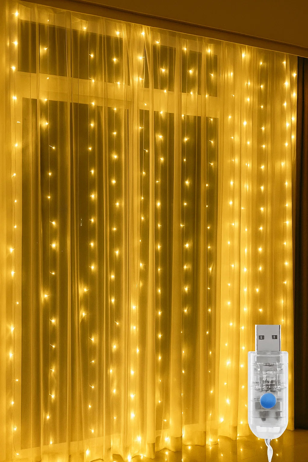 Luzes de Fadas LED USB 3x3m com Controle Remoto - 300 LEDs - À Prova D'Água