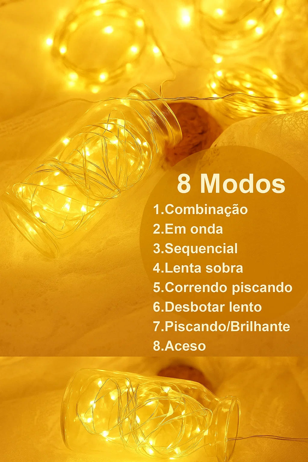 Luzes de Fadas LED USB 3x3m com Controle Remoto - 300 LEDs - À Prova D'Água