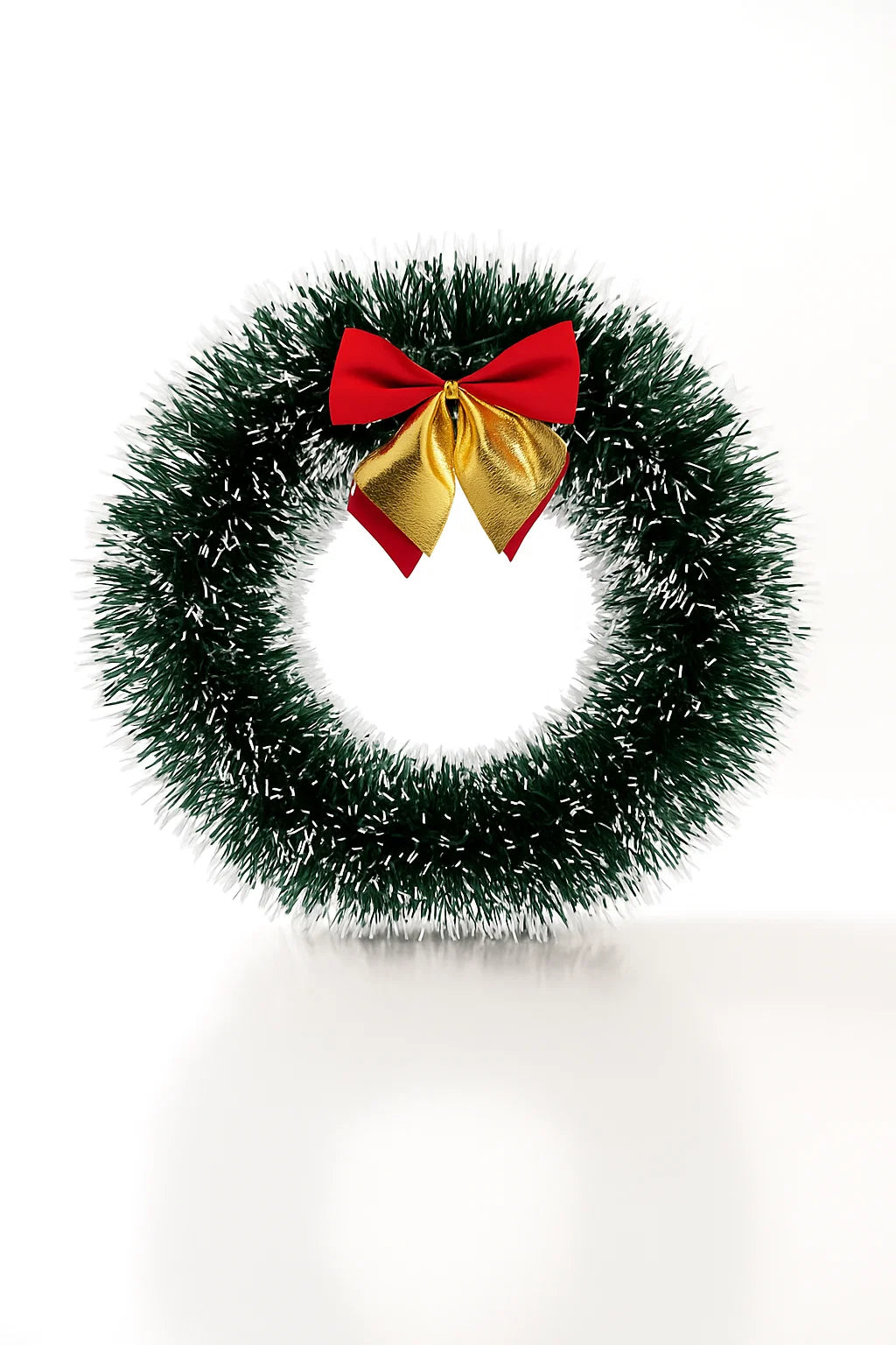 Guirlanda de Natal com Laço Vermelho – Enfeite para Porta, Decoração Natalina Festiva
