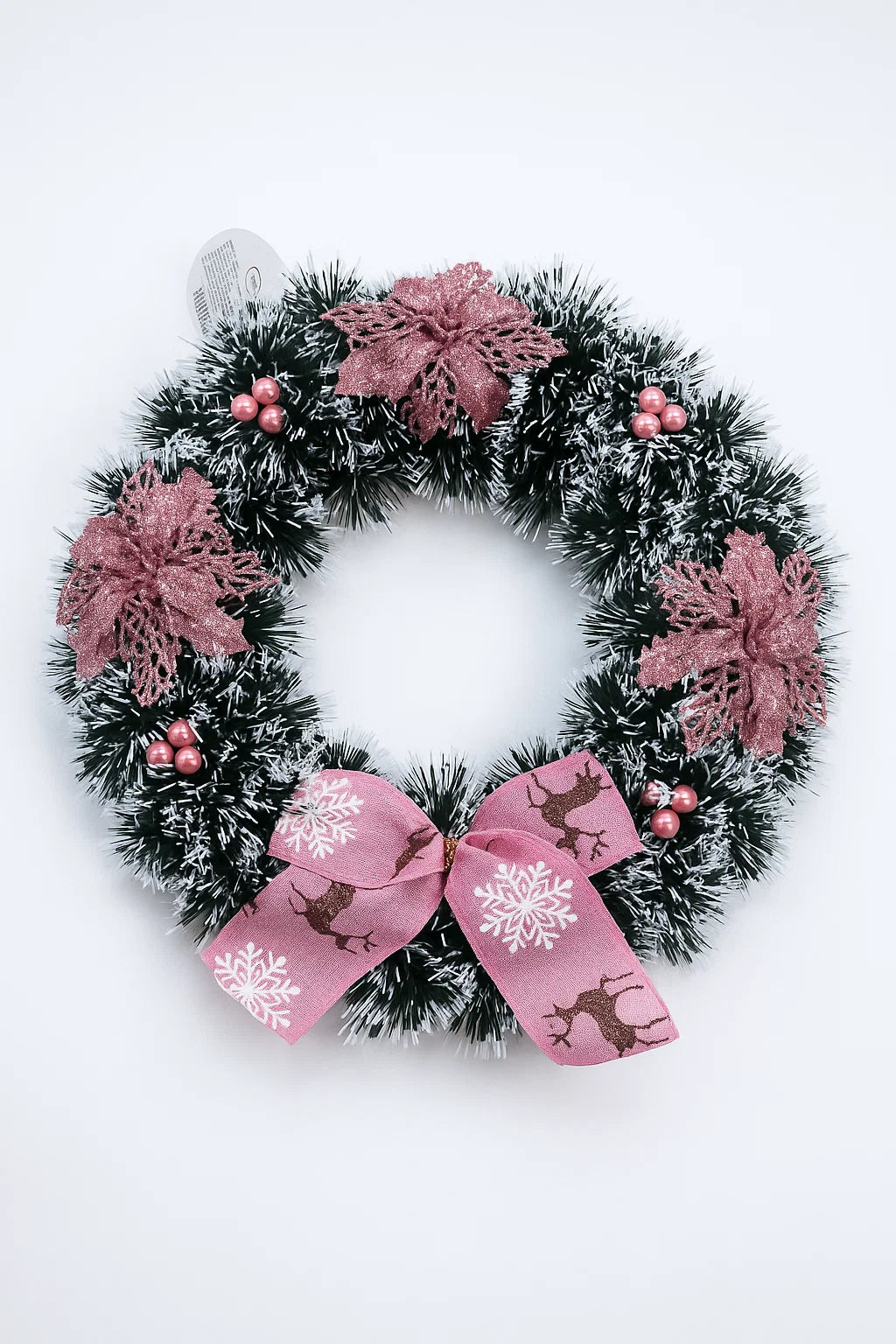 Guirlanda de Natal com Laço Vermelho – Enfeite para Porta, Decoração Natalina Festiva