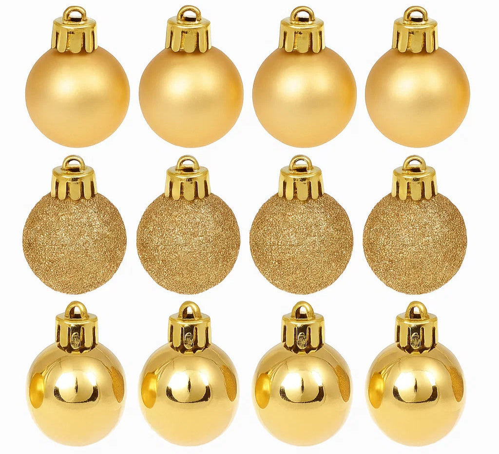 Kit Bolas Natalinas Decorativas Mistas – Lisa, Fosca e Glitter para Árvore de Nata