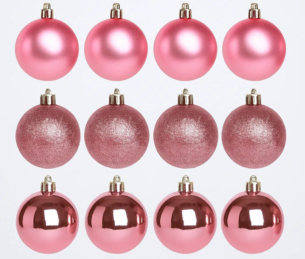 Kit Bolas Natalinas Decorativas Mistas – Lisa, Fosca e Glitter para Árvore de Nata