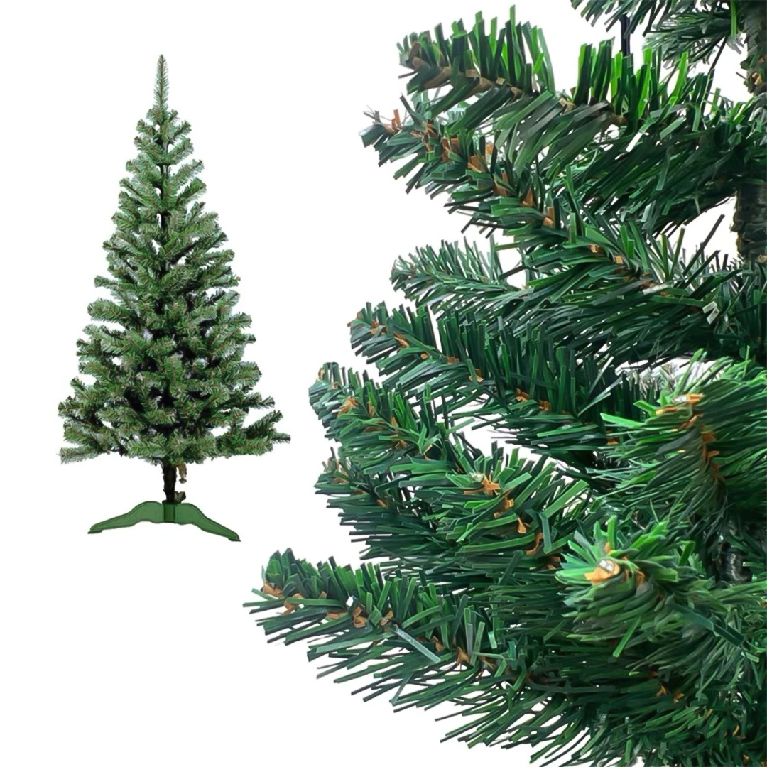 Árvore de Natal Verde Tradicional 90cm a 2,10m - Com Suporte Plástico ou Ferro