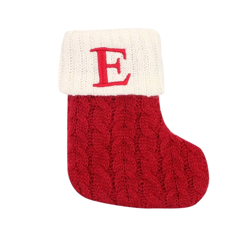 Meias de Natal com Letras Vermelhas - Enfeite e Pingentes para Árvore