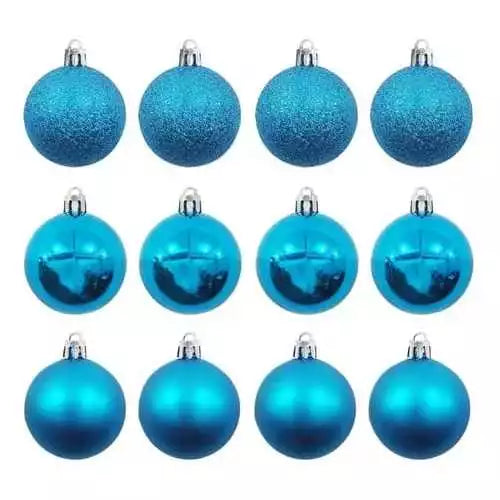 Kit Bolas de Natal – 15/12/9/6 Unidades (3cm a 6cm) Lisa, Fosca e Glitter