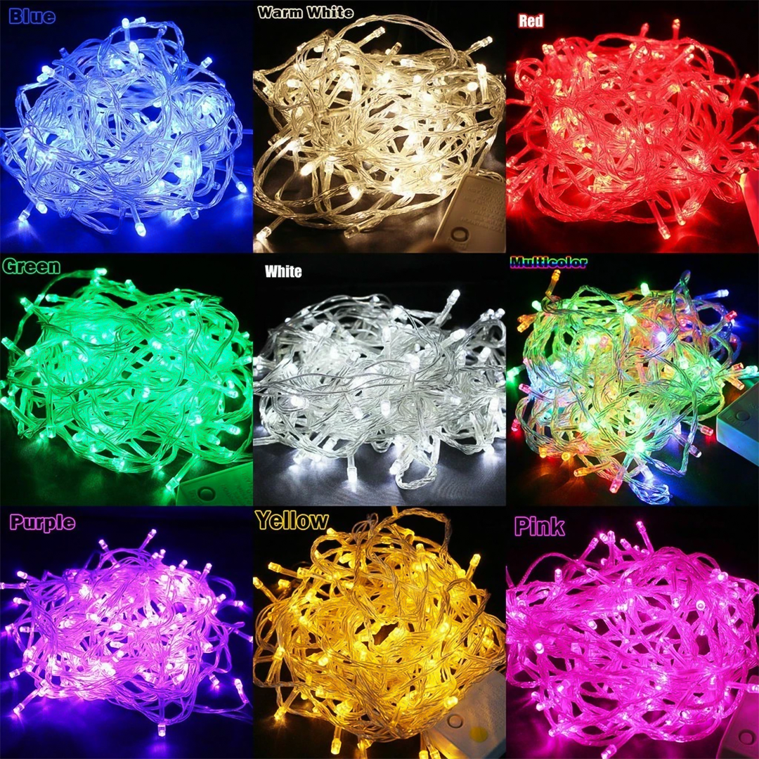 Pisca-Pisca de Natal 100 Leds – 10m, 8 Funções e Várias Cores