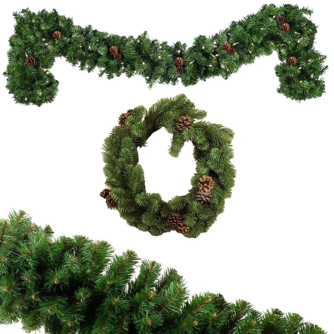 Festão Aramado Verde de Natal – Decoração Natalina