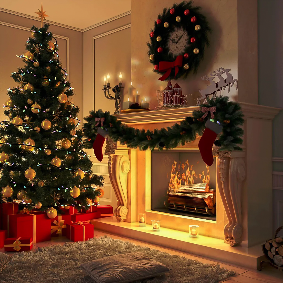 Festão Aramado Verde de Natal – Decoração Natalina