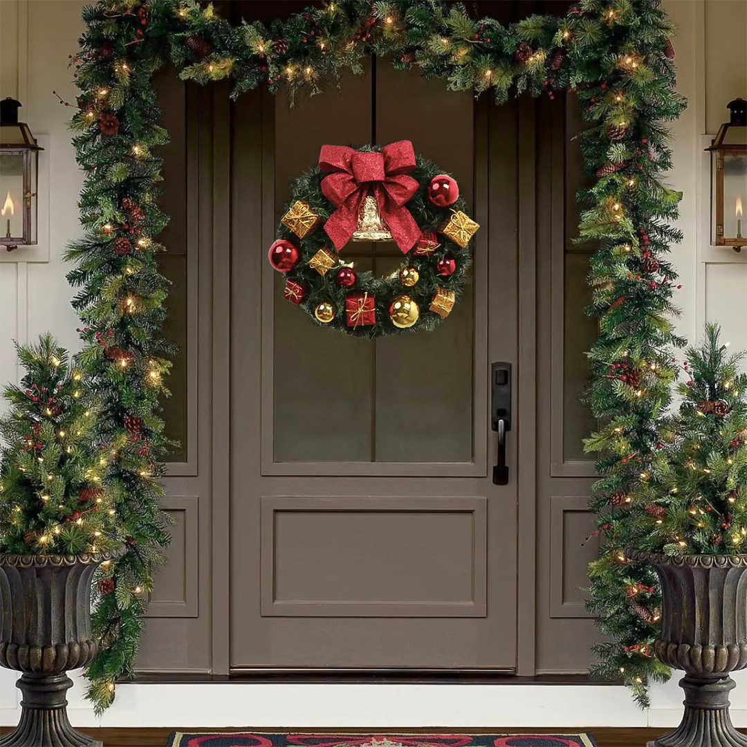 Festão Aramado Verde de Natal – Decoração Natalina