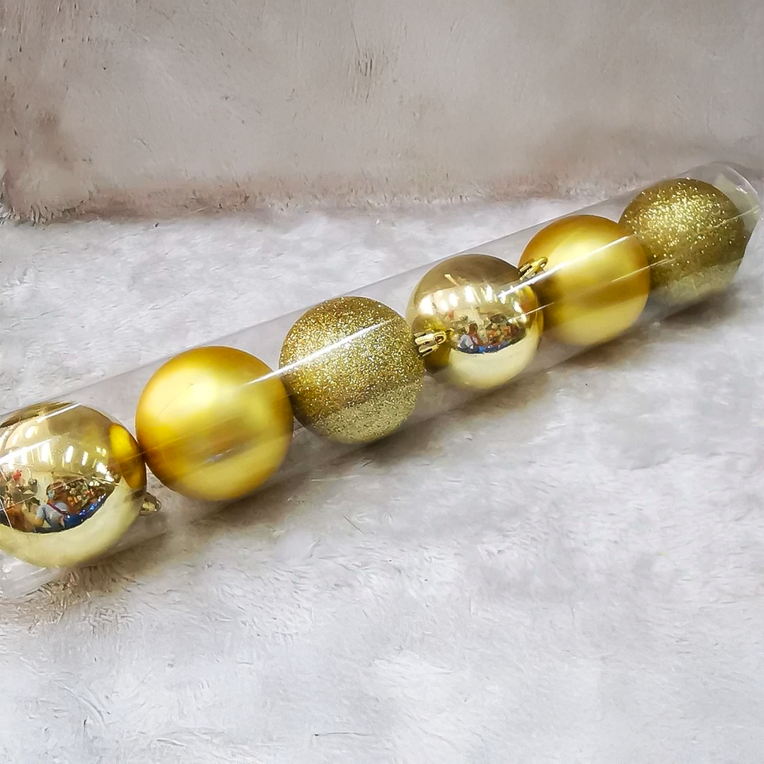 Kit Bolas de Natal – 15/12/9/6 Unidades (3cm a 6cm) Lisa, Fosca e Glitter