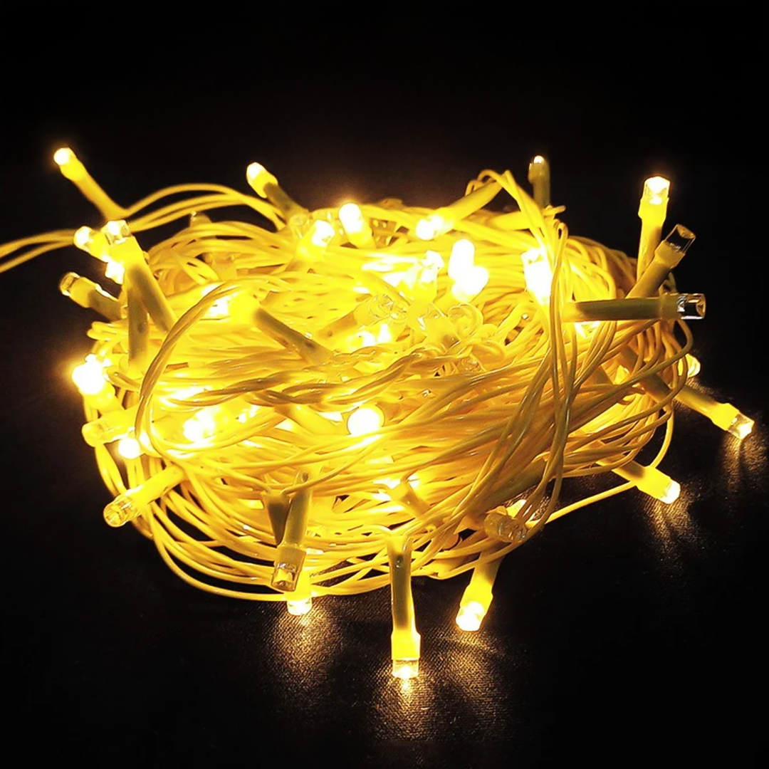 Pisca-Pisca de Natal 10m 100 LEDs 220V – 8 Funções com Fio Transparente