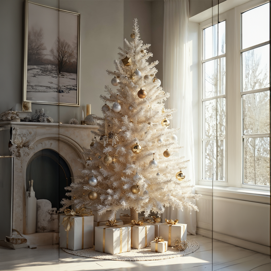 Árvore de Natal Branca 180cm com 320 Galhos Cheios
