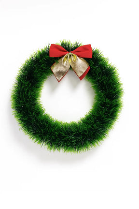 Guirlanda de Natal com Laço Vermelho – Enfeite para Porta, Decoração Natalina Festiva