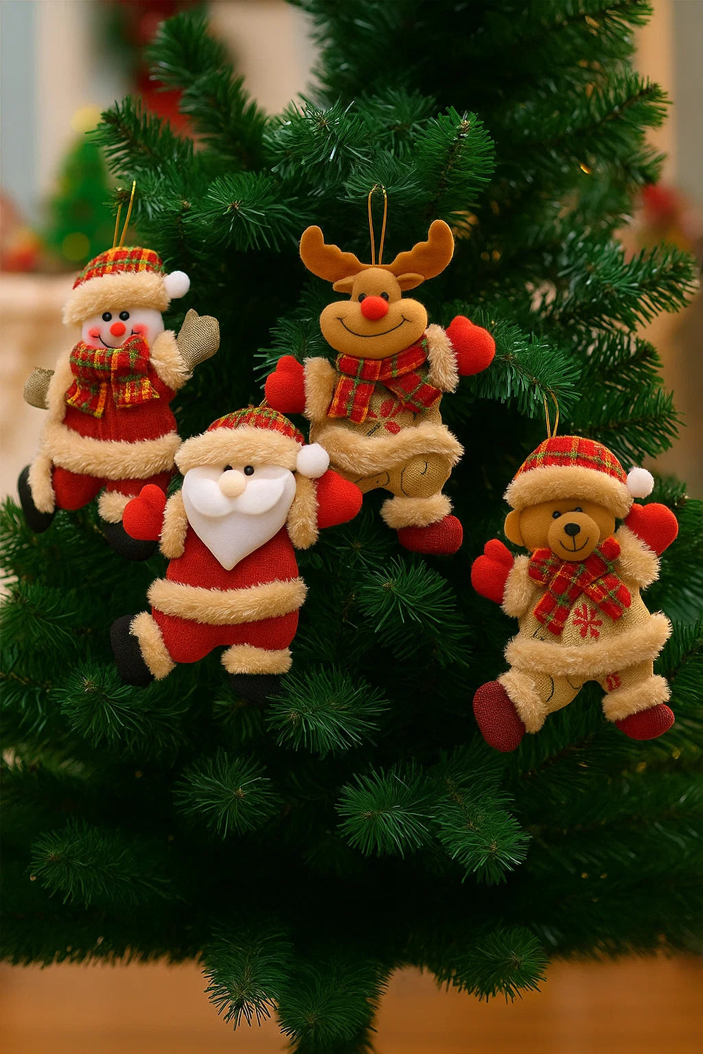 Kit 3 Enfeites Natalinos Premium – Decoração Charmosa para Árvore de Natal e Ambientes Festivos