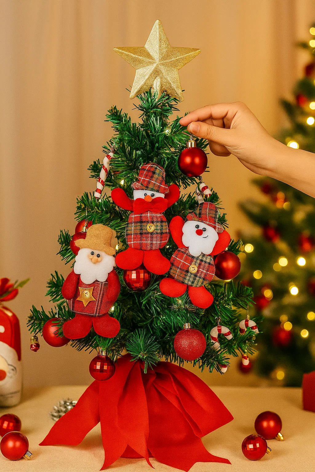 Kit 3 Enfeites Natalinos Premium – Decoração Charmosa para Árvore de Natal e Ambientes Festivos
