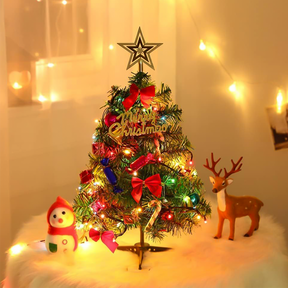 Árvore de Natal 60cm Decorada + 36 Enfeites – Verde ou Nevada