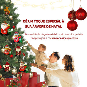 Kit Enfeites de Natal Luxo – Bonecos de Pelúcia Papai Noel e Personagens Natalinos para Árvore