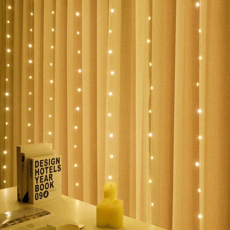 Luzes de Fadas LED USB 3x3m com Controle Remoto - 300 LEDs - À Prova D'Água