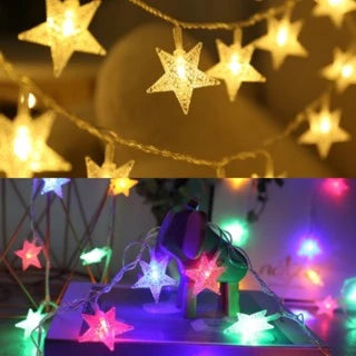 Luminária Cordão LED 20 Estrelas 4 Metros – Luz Quente para Decoração Natalina