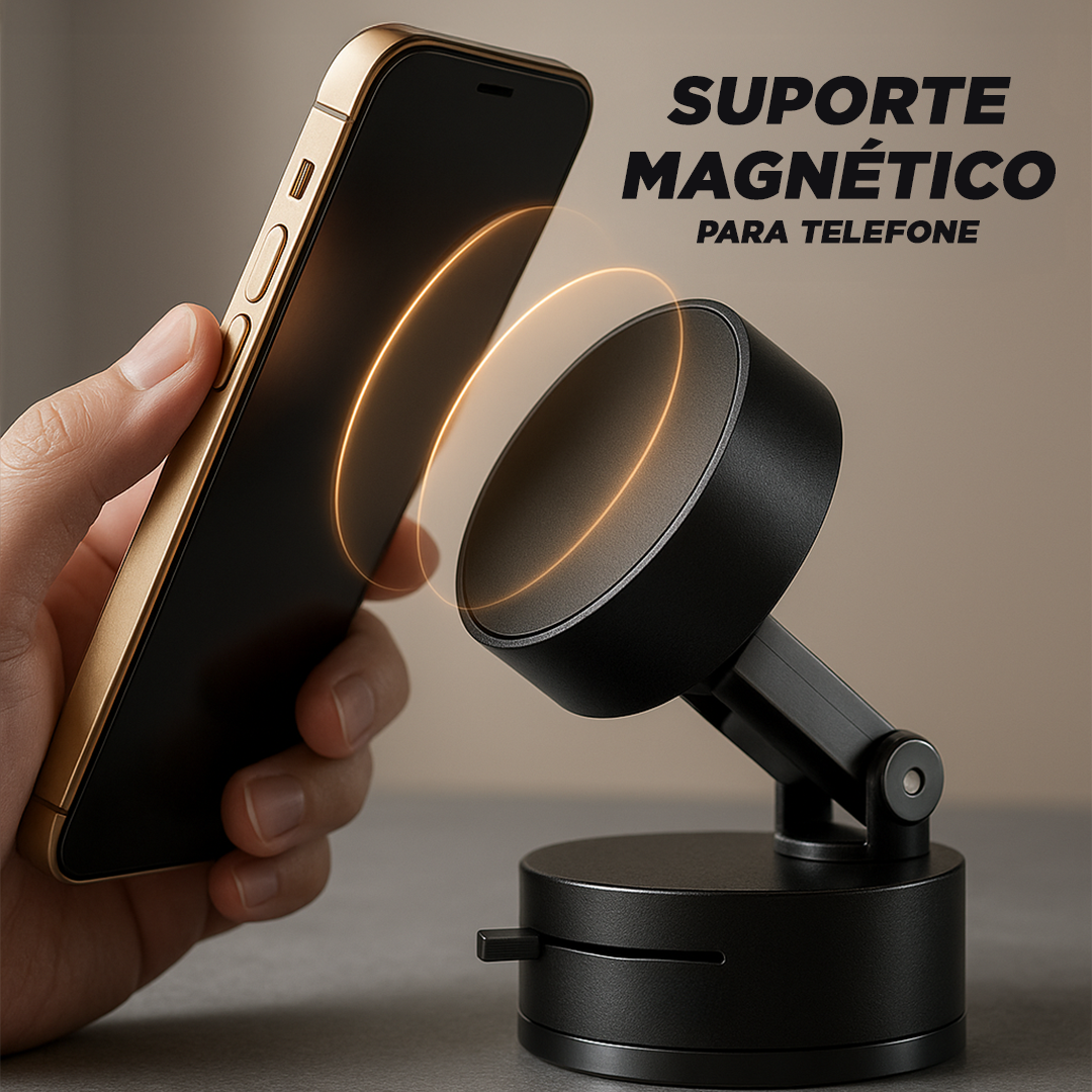 Suporte Magnético Dobrável com Super Sucção - Rotação 360