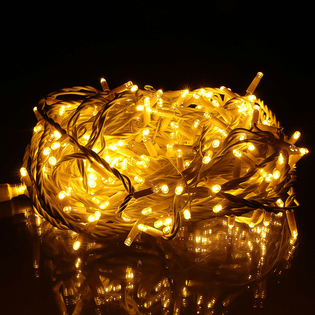 Pisca-Pisca de Natal 100 LEDs – 9m Luz  Colorida, Amarela ou Branca