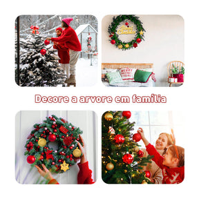 Kit 70 Enfeites de Natal para Árvore – Bolas, Estrelas e Flocos de Neve